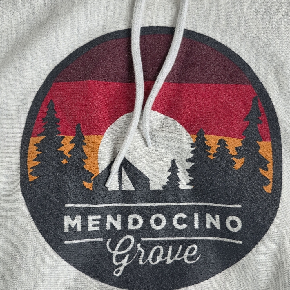 Champion Cream Mendocino Grove Graphic Pullover Hoodie Size XS - Picture 4 of 7